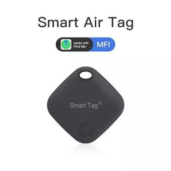 Умный Bluetooth-трекер-сигнализация, работающий с приложением Find My, устройство защиты от потери для iPhone, локатор замены метки с рейтингом MFI чёрный