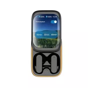 Умный большой экран сдвижной крышкой беспроводная Bluetooth-гарнитура цветной экран шумоподавление TWS сенсорная сдвижная крышка Bluetooth-гарнитура чёрный