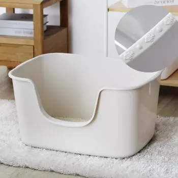 Умный большой кошачий туалет Smart Paws милый кошачий туалет 64x42x33 см коробка, (Кремовый цвет) кремовый