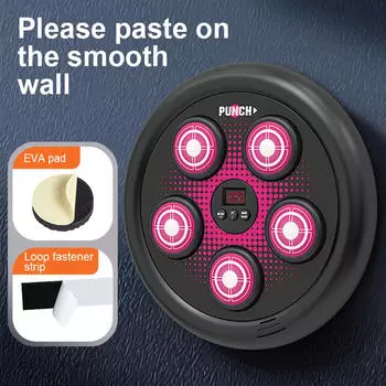 Умный боксерский тренажер Электронная настенная мишень для ударов с песком Ритмическая установка розовый