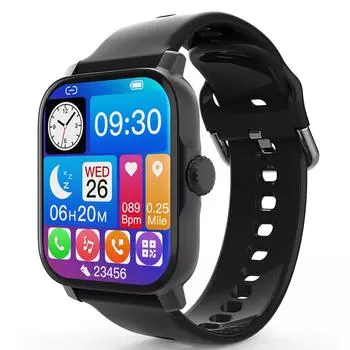 Умный браслет для звонков, музыки, текстовых сообщений, погоды и отслеживания шагов серебряный