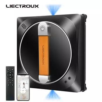 Умный бытовая техника робот-мойщик окон LIECTROUX YW910, двойной распылитель воды, лазерный датчик чёрный