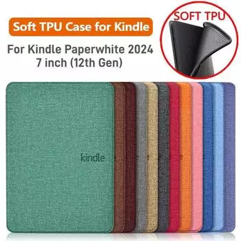 Умный чехол для Kindle Paperwhite 12-го поколения, чехол 2024, мягкий силиконовый чехол TPU для Kindle Paperwhite 2024 7 дюймов (12-е поколение) Paperwhite 12th 7 in красный