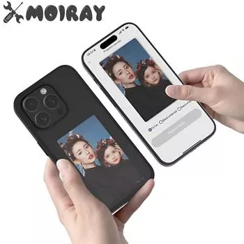 Умный чехол для телефона NFC для 13 14 15 Pro Max E ink Screen Phone Cover Family Couples Photos Memorable Fundas Anime Characters Cases TPU&for iphone14 (6.1 ) чёрный