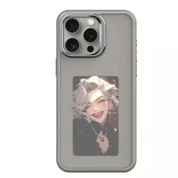 Умный чехол NFC E-ink для iPhone 16 15 14 13 Pro Max High End DIY Screen Projection AI Couples Photos Противоударный чехол For iPhone 16 Pro Max белый