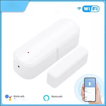 Умный датчик двери и окна 2.4G WiFi Магнитный детектор открытия и закрытия Домашняя охранная сигнализация для TUYA