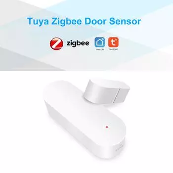 Умный датчик двери Zigbee, приложение Tuya, детектор открытия/закрытия двери, магнитный переключатель, датчик окна белый