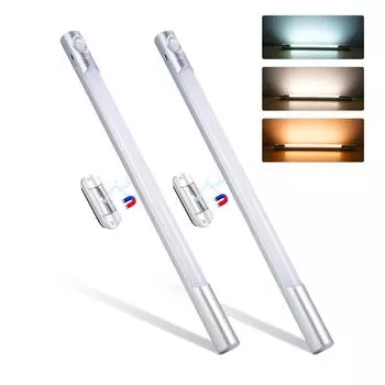 Умный датчик движения, светильник для шкафа с регулируемой яркостью, светильник для гардероба под освещением шкафа, 3 цветовые температуры 1 Pack серебряный