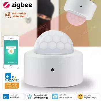 Умный датчик движения ZigBee PIR eWelink APP Мини-детектор присутствия человека Защита безопасности для домашнего помощника Zigbee2MQTT Zigbee