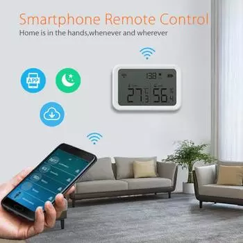 Умный датчик температуры и влажности ZigBee Обнаружение в реальном времени Умный термометр Дисплей батареи Гигрометр Tuya Умный дом
