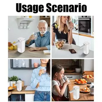 Умный дисплей Складной отпечаток пальца Электрический водопоглотитель Кнопочный диспенсер Сенсорное управление Диспенсер для бутылок с водой Насос M серебряный