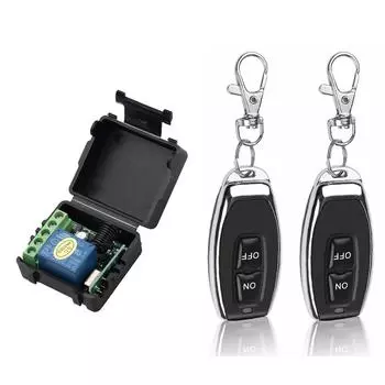 Умный дом 433 МГц DC 12 В 1CH беспроводной пульт дистанционного управления реле приемник передатчик универсальный пульт дистанционного управления ON-OFF-1 темно-зеленого