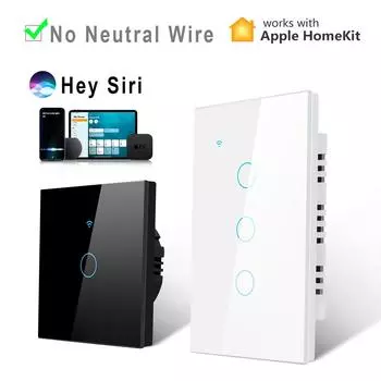 Умный домашний комплект, настенный выключатель света, беспроводной WiFi, Siri, пульт дистанционного управления, прерыватель, работающий с приложением Apple Home kit
