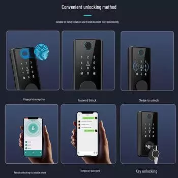 Умный дверной замок со сканером отпечатков пальцев — североамериканский стандарт, полностью автоматический, трансграничный парольный замок.