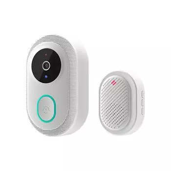 Умный дверной звонок Дверная камера Инфракрасный ночной просмотр WiFi Беспроводной видеозвонок Камера Перезаряжаемый белый