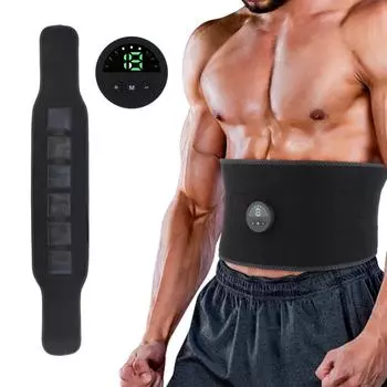 Умный фитнес-пояс для пресса, стимулятор пресса, электронный стимулятор мышц живота, тонизирующий пояс, пояс для похудения, потеря веса для мужчин и женщин чёрный