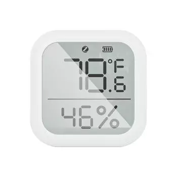 Умный гигрометр ZigBee, термометр, датчик температуры и влажности в помещении с управлением через приложение, большой ЖК-дисплей белый