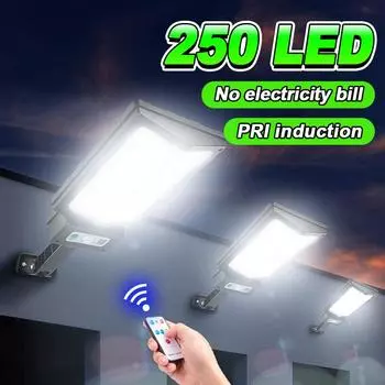 Умный индукционный солнечный светильник 250 светодиодов водонепроницаемый уличный светильник высокой мощности экологически чистый солнечный светильник настенный светильник садовый фонарь 1 PCS