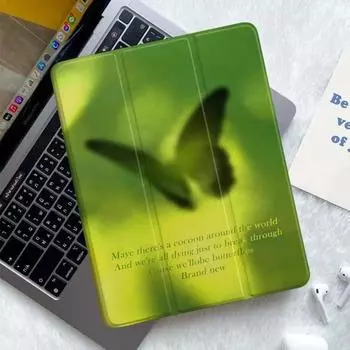 Умный кожаный чехол-подставка с градиентом бабочки для iPad Air 1 2 3 4 9,7 10,2 10,5 10,9 дюймов I iPad Pro 11 2021 2020 2018 Mini 6 5 4, полное покрытие 2021 IPad Pro 11 inch