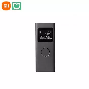 Умный лазерный дальномер Xiaomi Mijia, измеритель расстояния в реальном времени, ЖК-дисплей, лазерный дальномер, рулетка, работает с приложением Mi Home чёрный
