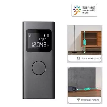 Умный лазерный дальномер Xiaomi Mijia, рулетка, цифровой дальномер, профессиональное хранилище данных, работает для приложения Mijia чёрный