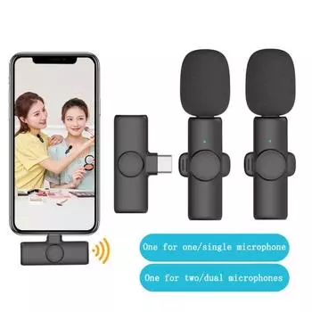 Умный мини-микрофон от 1 до 2, беспроводной микрофон с зажимом на воротнике, шумоподавление, 2,4 г, мобильный прямой эфир, уличный микрофон Titok For type C port