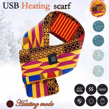 Умный мобильный зарядка через USB-порт для шеи и плеч, зимняя защита от холода и теплый обогрев, мужской и женский шарф One Size синий
