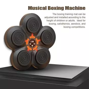 Умный музыкальный боксерский тренажер с перчатками Электронный BT Boxing Target Настенный боксерский тренажер For Adults чёрный