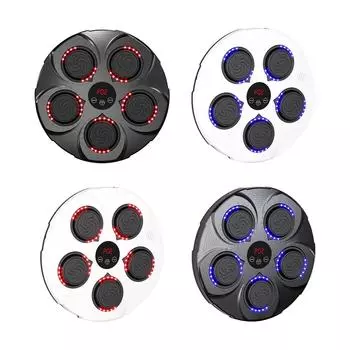 Умный музыкальный тренажер для бокса, боевые искусства, электронный настенный музыкальный тестер силы удара по мишени, улучшает ловкость White Red