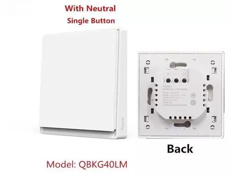 Умный настенный выключатель E1 ZigBee 3.0 с нейтральным проводом Умные выключатели работают с Aqara Homekit 1 key