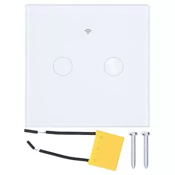 Умный настенный выключатель WiFi для управления через приложение TUYA, двухпозиционный, одинарный провод под напряжением, стандарт ЕС, 80260 В переменного тока, белый
