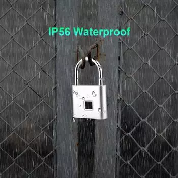 Умный навесной замок с отпечатками пальцев, перезаряжаемый без ключа, 10 отпечатков пальцев, код Морзе, легкая аварийная разблокировка серебряный