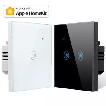 Умный переключатель Wi-Fi Apple Homekit, умный дом, пульт дистанционного управления, 1 группа, 2 группы, 1 полоса, 220 В, настенный сенсорный переключатель европейского стандарта, таймер 10 А, 2,4 ГГц