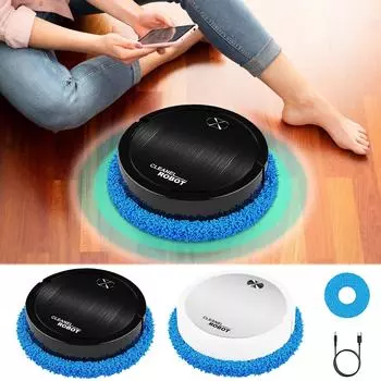 Умный подметальный робот, подметание и мытье полов, перезаряжаемая чистящая машина, мини-пылесос чёрный