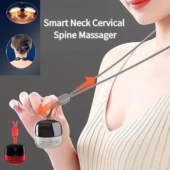 Умный подвесной электрический массажер для шеи, шейного отдела позвоночника, защита для шеи, плеч, спины, импульсный массаж, расслабление, облегчение боли, EMS, портативный мини-компьютер для бедра серый