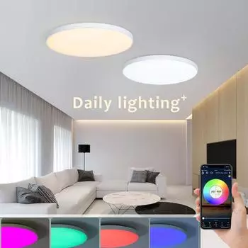 Умный потолочный светильник MARPOU RGB с голосовым управлением через приложение Alexa/Google Remote Control 220 В 30 Вт 48 Вт Умная светодиодная лампа для комнаты 220V