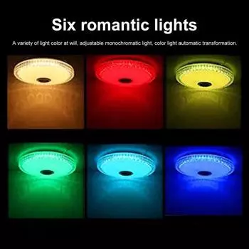 Умный потолочный светильник с дистанционным управлением, с регулируемой яркостью, без бликов, с Bluetooth-совместимым управлением через приложение, светодиодный потолочный светильник с изменением цвета RGB белый