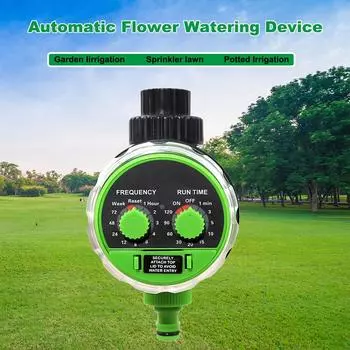 Умный шаровой клапан, таймер полива, автоматический электронный домашний сад для ирригационной системы, цвет: зеленый, работает с 2 батарейками типа АА 1 pcs