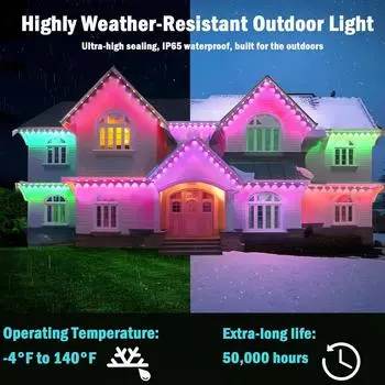 Умный светильник для карниза RGB LED, уличный водонепроницаемый, фэнтезийный светильник, управление через приложение с режимом сцены, освещение для домашнего бассейна, вечеринка 5M&US PLUG