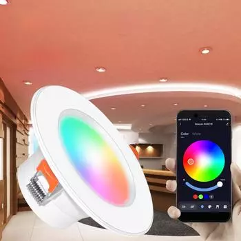 Умный светильник Tuya Bluetooth с голосовым управлением Alexa и Google, полноцветная регулировка яркости RGBCW, набор из пяти штук. Tuya Bluetooth RGB + CW + WW