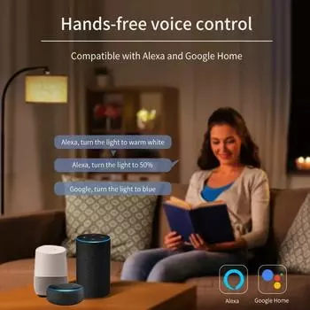 Умный светодиодный круглый потолочный светильник WIFI RGBCW Tuya APP с голосовым управлением и регулировкой яркости переменного тока 85-265 В 24 Вт, совместимый с Alexa Google Assistant чёрный