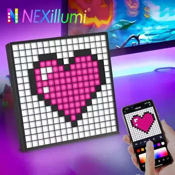 Умный светодиодный матричный пиксельный дисплей, настольный экран, 32X32 RGB USB текстовый автомобильный знак, окно, приложение для управления граффити, ночной светильник для домашней комнаты USB Plug