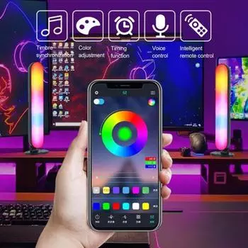 Умный светодиодный светильник Yousheng с пультом дистанционного управления, синхронизацией музыки, питанием от USB, совместимым с Bluetooth, RGB, настольным светильником, украшением комнаты 1pc