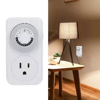 Умный таймер-переключатель розетки с автоматическим отключением питания через 15 мин?24-часовой цикл синхронизации гнездо для бытовой техники электронного устройства серого цвета