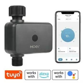 Умный таймер полива Alexa Bluetooth, контроллер полива сада, работающий от батареи, электронный автоматический полив для сада и двора