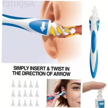 Умный тампон для удаления ушной серы, мягкий спиральный очиститель для ушей с 16 насадками, инструменты для очистки ушей, уход за ушами O6M