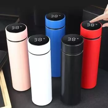 Умный термос 500 мл, светодиодный дисплей температуры, чашка-термос из нержавеющей стали, термос, портативные бутылки для воды для взрослых 500ml