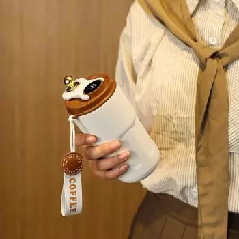 Умный термос Бутылка для воды Цифровой светодиодный индикатор температуры Кружка для кофе Чашка Термосы из нержавеющей стали Портативные термосы Подарок студенту 420ML