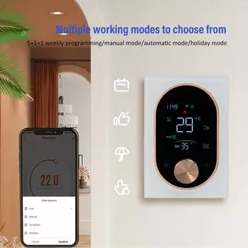 Умный термостат для домашней воды, электрического отопления, водяного газового котла, термостат переменного тока с цифровым VA Boiler heating without wifi белый