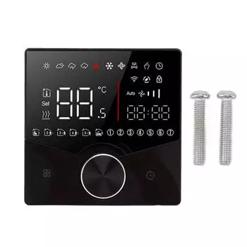 Умный термостат с ручкой, ЖК-дисплей, цветная панель, цифровой термостат для сауны под полом чёрный